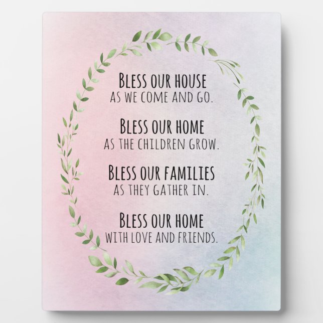 Plaque Photo Bénédictions pour votre maison et votre famille (Devant)