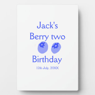 Plaque Photo Berry deux anniversaire bleu baie ajouter nom date