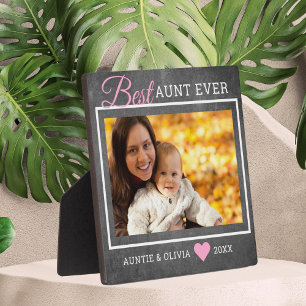 Plaque Photo Best Aunt Ever Custom Photo Rustic Chalkboard