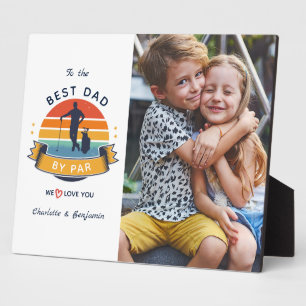 Plaque Photo Best Dad By Par Retro Fête des pères Photo Golf