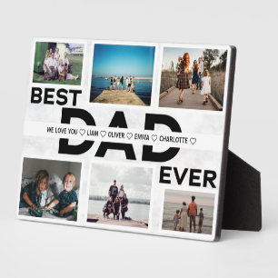 Plaque Photo Best Dad Ever Custom Family 6 Photo Collage