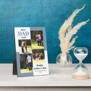 Plaque Photo Best Dad Ever dusty blue Father's Day photo