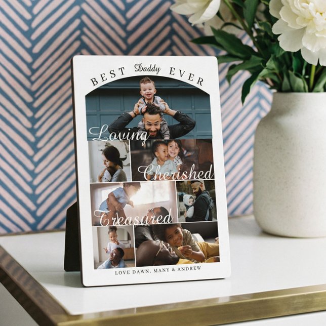 Plaque Photo Best Dad Ever Personalized Photo Memory Collage (Best Dad Ever Personalized Photo Memory Collage Plaque)