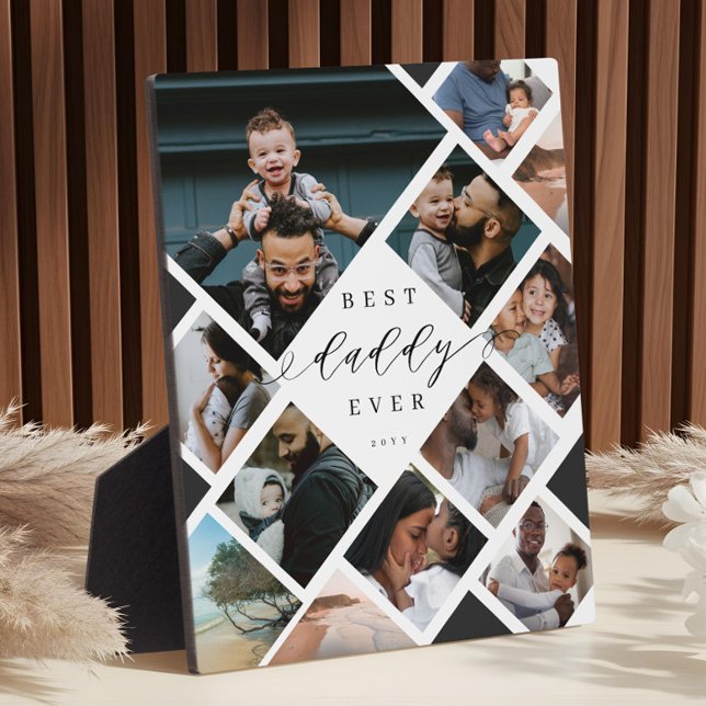 Plaque Photo Best Daddy Ever Modern Photo Collage Gift Keepsake (Best Daddy Ever Modern Photo Collage Gift Keepsake Plaque)