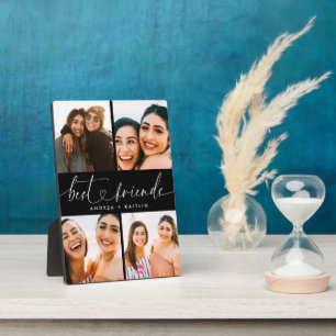Plaque Photo Best Friends BFF Modern Elegant Heart Script Photo