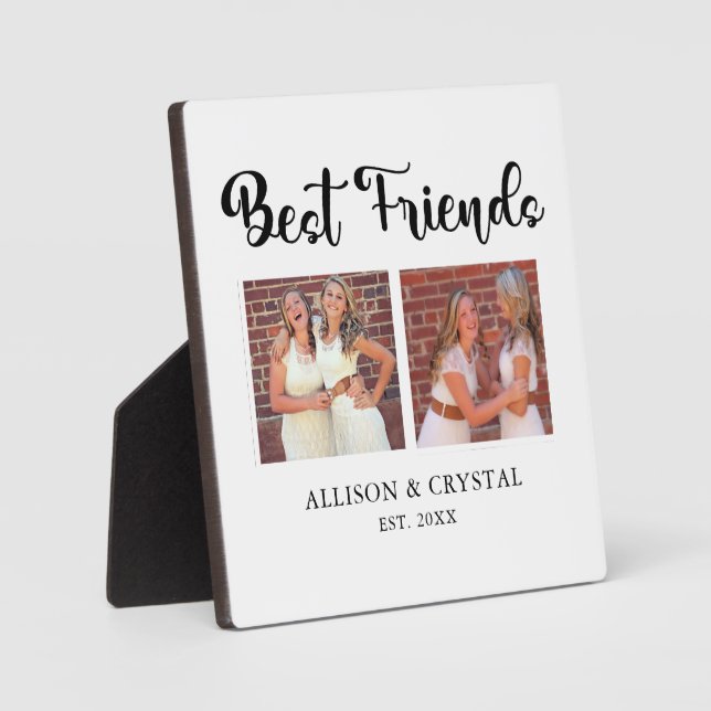 Plaque Photo Best Friends Calligraphy 2 Photo Collage BFF's  (Recto)
