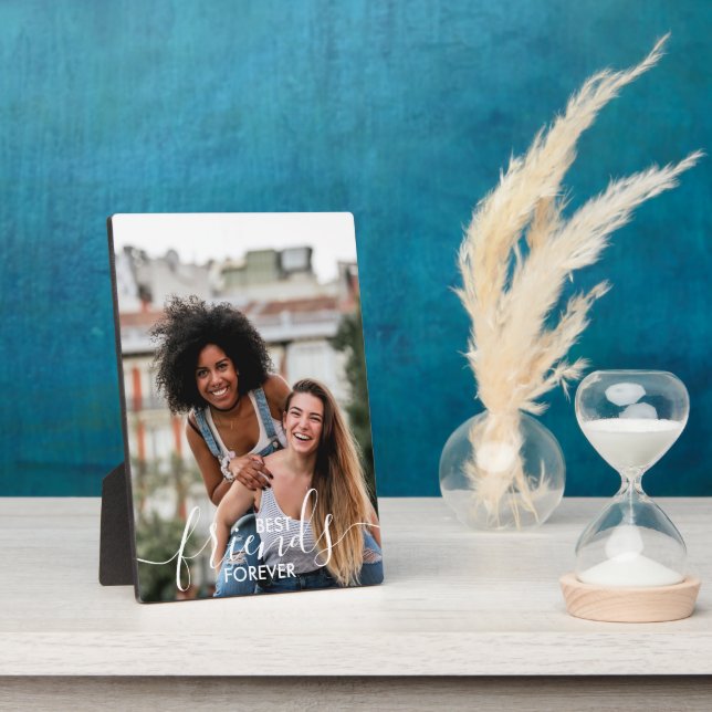 Plaque Photo Best Friends Forever White Script Typographie Phot (Côté)