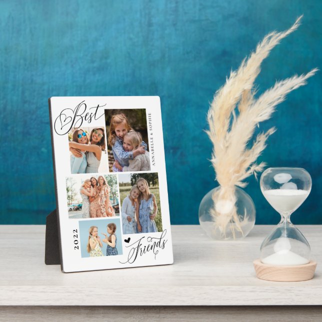 Plaque Photo Best Friends Photo Collage Typographie Keepsaké (Côté)