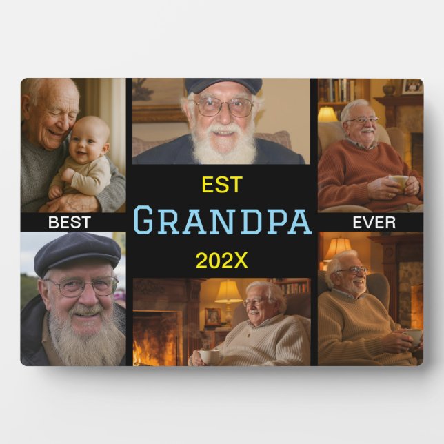 Plaque Photo Best Grandpa Ever Photo Collage (Devant)
