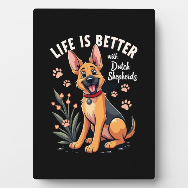 Plaque Photo Best life with Dutch Shepherd Tank Top (Devant)