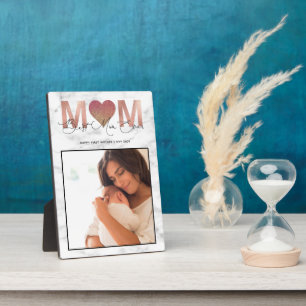 Plaque Photo Best Maman Ever Quota Mother's Day Photo Rose Gold