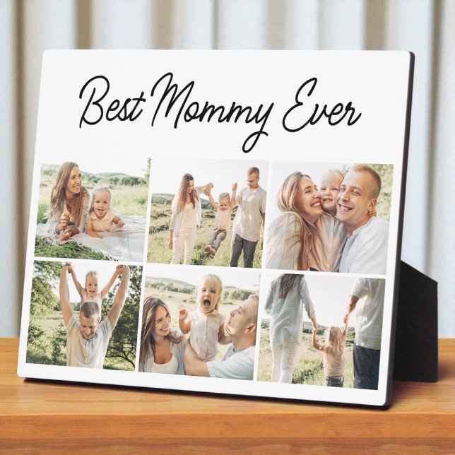 Plaque Photo Best Mommy Ever Custom Modern 6 Photo Collage  (Créateur téléchargé)