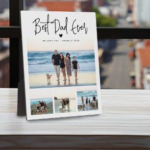 Plaque Photo Best Papa Ever Script 4x Collage photo