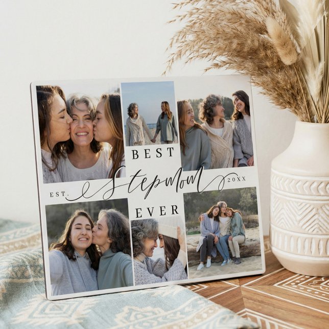 Plaque Photo Best Stepmom Ever Personalized Photo Collage Gift (Best Stepmom Ever Personalized Photo Collage Gift Plaque)