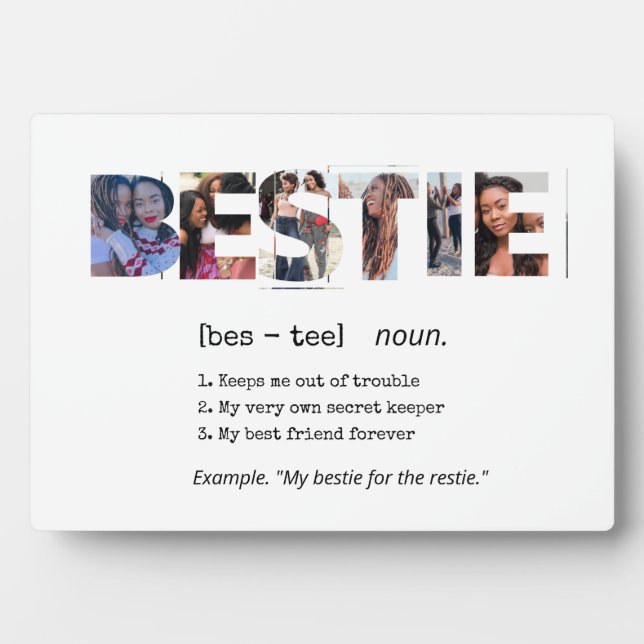 Plaque Photo Bestie moderne BFF Best Friends Photo Collage mign (Devant)