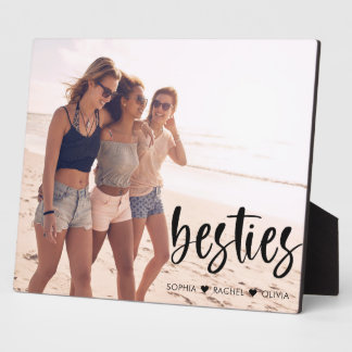 Plaque Photo Besties Best Friends police de script moderne Phot