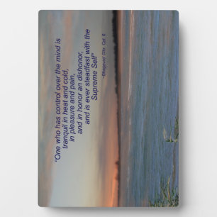 Plaque Photo Bhagavad Gita Quote Plaque, "One who has control.