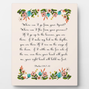 Plaque Photo Bible Verse Art - Psaume 139:7-10