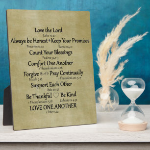 Plaque Photo Bible Verse Règles de vie familiale