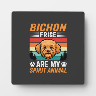 Plaque Photo Bichon Frise Animal Spirituel Chien Rétro