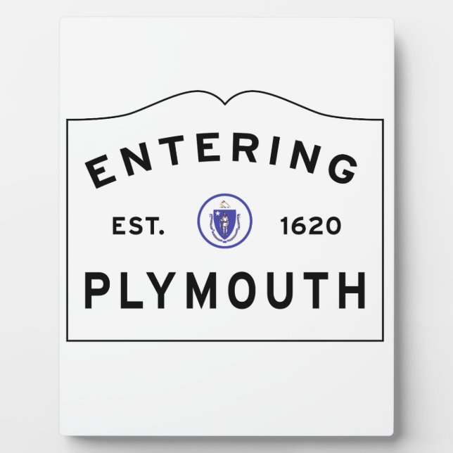 Plaque Photo Bienvenue à Plymouth MA (Devant)