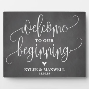Plaque Photo Bienvenue dans notre premier panneau de Mariage mo