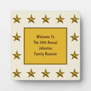 Plaque Photo Bienvenue Famille Reunion Gold Star annuel Gros év