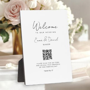 Plaque Photo Bienvenue Galerie de Mariage de code QR