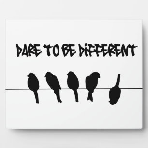 Plaque Photo Birds on a wire - dare to be different