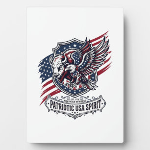 Plaque Photo Bison Aigle Patriotique Crête Animal Hybride Patri