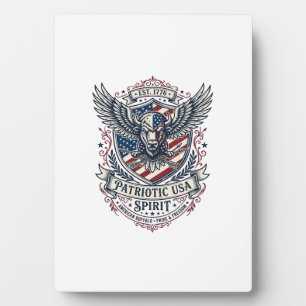 Plaque Photo Bison Aigle Patriotique Crête Animal Hybride Patri