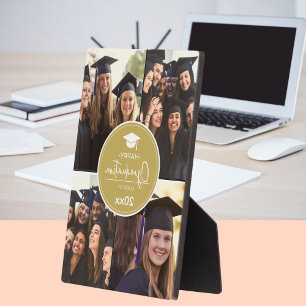 Plaque Photo Black Gold Photo Collage Happy Graduation
