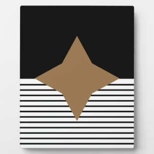 Plaque Photo Black White Colorblock & Brown Diamond