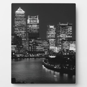 Plaque Photo Black White London City Night UK Travel