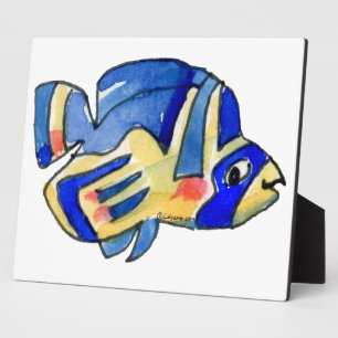 Plaque Photo Bleu Cartoon Papillon Poisson