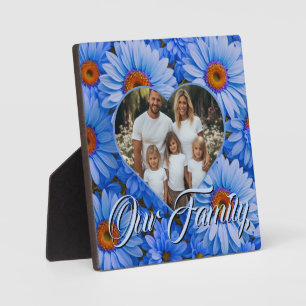 Plaque Photo Bleu floral bleu tournesol bleu marguerites photo