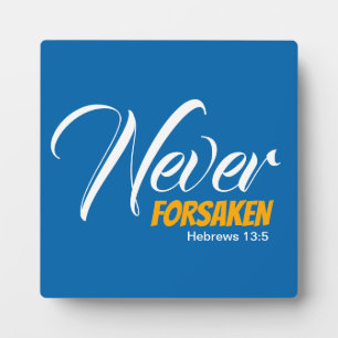 Plaque Photo Bleu JAMAIS FORSAKEN Christian