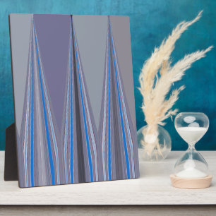 Plaque Photo Bleu, violet, gris Chevron Art Imprimer