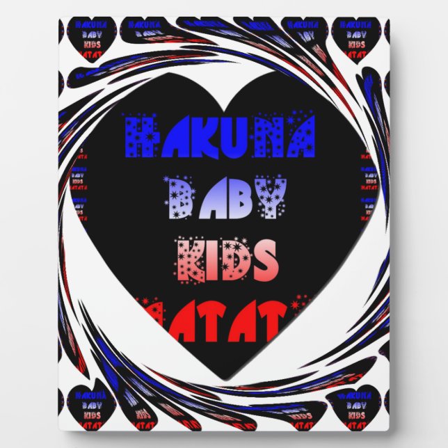 Plaque Photo Blue Black Hakuna Matata Baby Kids Design.png (Devant)