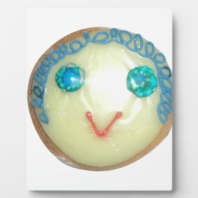 Plaque Photo Blue Hair Emoji Art Imprimer/Graphique (Devant)