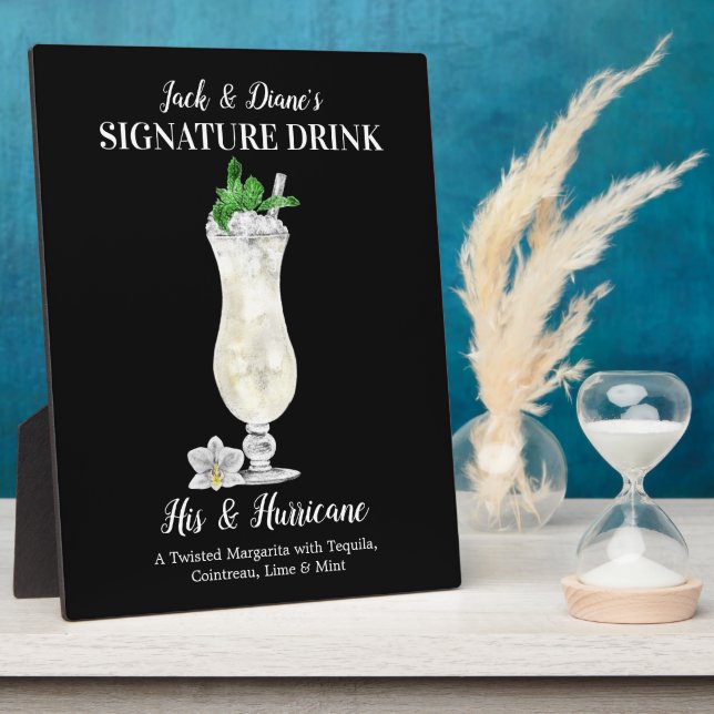 Plaque Photo Blue Island Drink ・ Signature PERSONNALISÉE Boire (Côté)