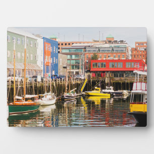 Plaque Photo Boats Moored   Portland, Maine