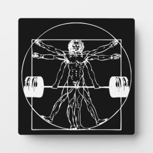 Plaque Photo Bodybuilding - Vitruvian Barbell Man