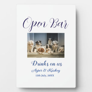 Plaque Photo Boissons offertes bar ouvert photo de mariage coup