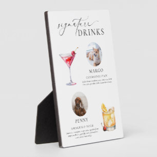 Plaque Photo Boissons Signature de Photo d'Animal de Compagnie 
