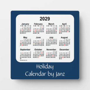 Plaque Photo Boîte de police 2029 Calendrier des fêtes bleues p