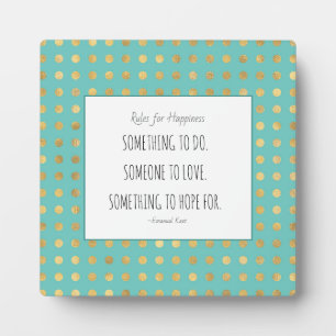 Plaque Photo Bonheur Inspiré Turquoise Gold Tabletop