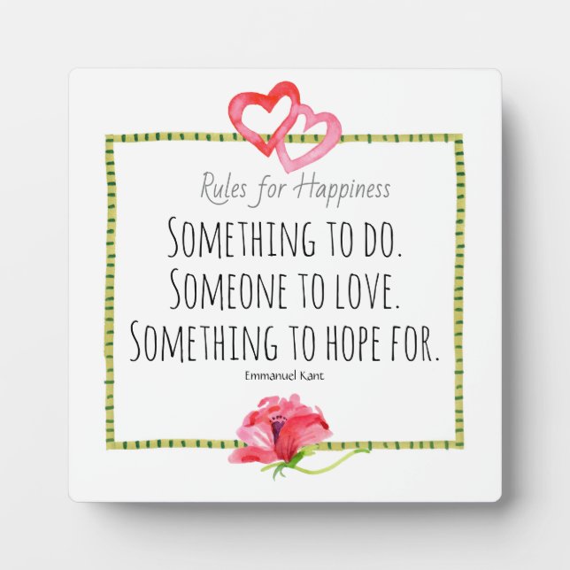 Plaque Photo Bonne aquarelle Coeurs / Poppy Inspirational (Devant)