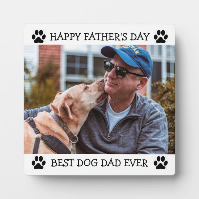Plaque Photo Bonne Fête des pères Meilleur Chien Papa Jamais Ph (Devant)