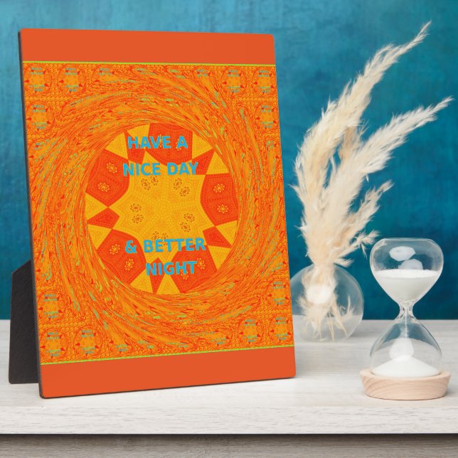 Plaque Photo Bonne journée et meilleur art nocturne Imprimer (Côté)